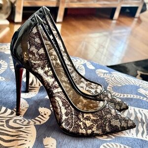 Christian Louboutin Follies 110 Rete/Dent Gloss/Patent - RARE 110mm